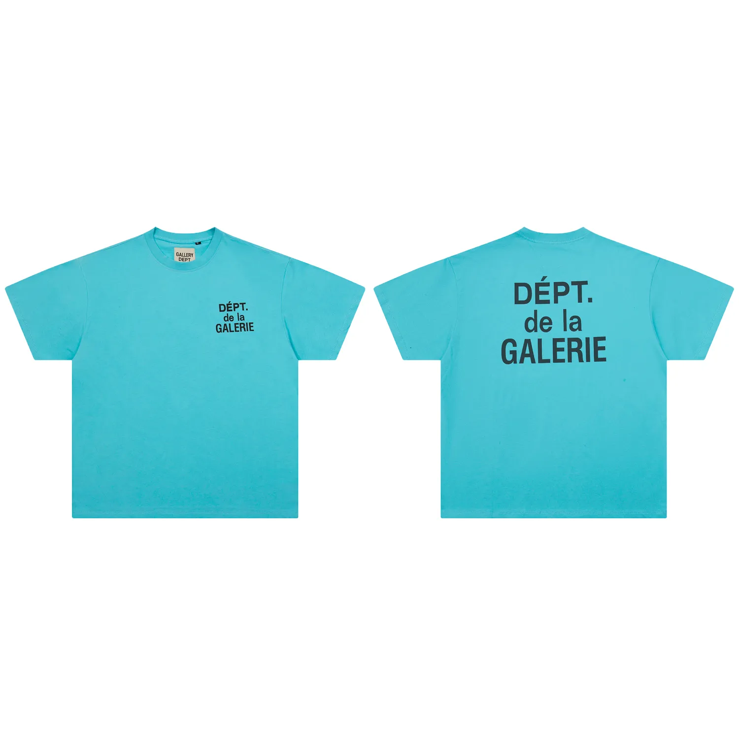 648#Gallery Dept New Classic Basic French Letters LOGO Basic Slogan Round Neck Short Sleeve T-Shirt Pure Cotton Tee Royal Blue Red Lake Blue Apricot Print Blue Apricot Print Black S～XL p90